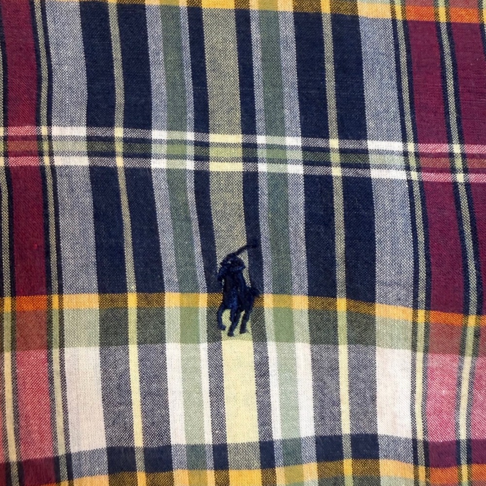 Ralph Lauren Button Down Shirt Mens XL Multi Color Plaid Classic Fit Short Slv - Picture 3 of 9